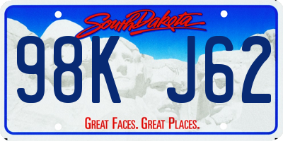 SD license plate 98KJ62