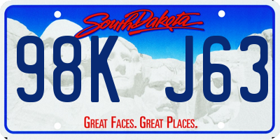 SD license plate 98KJ63