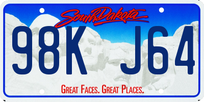 SD license plate 98KJ64