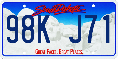 SD license plate 98KJ71