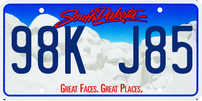 SD license plate 98KJ85