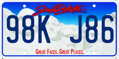 SD license plate 98KJ86