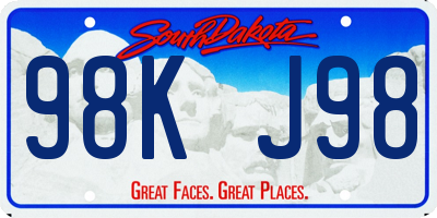 SD license plate 98KJ98