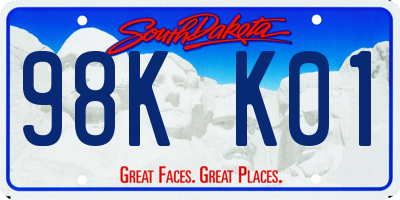 SD license plate 98KK01