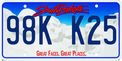 SD license plate 98KK25