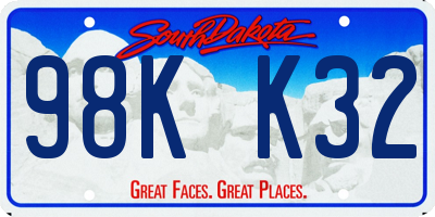 SD license plate 98KK32