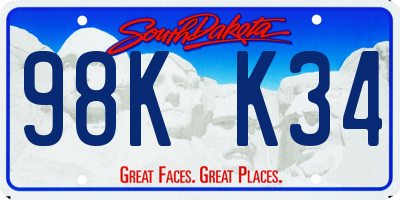 SD license plate 98KK34
