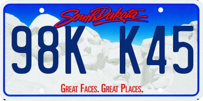 SD license plate 98KK45