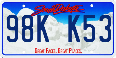 SD license plate 98KK53