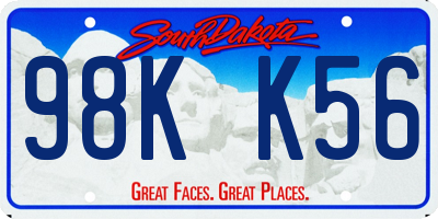 SD license plate 98KK56