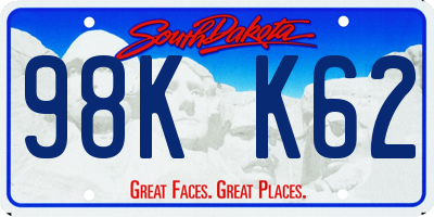 SD license plate 98KK62