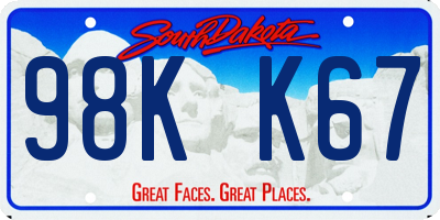 SD license plate 98KK67