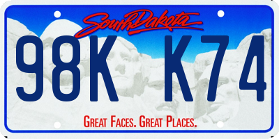 SD license plate 98KK74