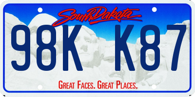 SD license plate 98KK87