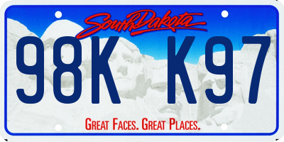 SD license plate 98KK97