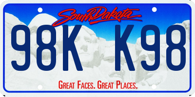 SD license plate 98KK98