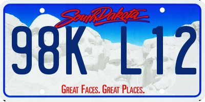 SD license plate 98KL12