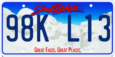 SD license plate 98KL13