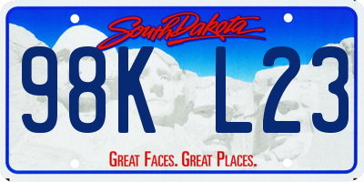 SD license plate 98KL23