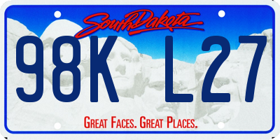 SD license plate 98KL27