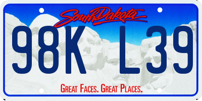 SD license plate 98KL39