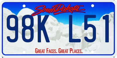 SD license plate 98KL51