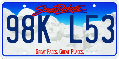 SD license plate 98KL53