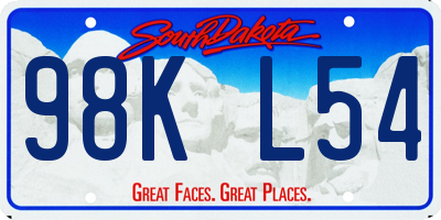 SD license plate 98KL54
