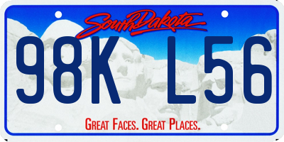 SD license plate 98KL56