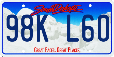 SD license plate 98KL60