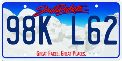 SD license plate 98KL62
