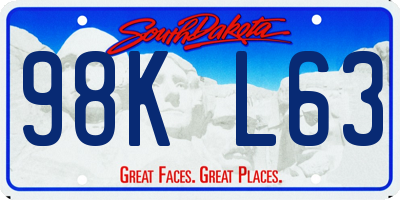 SD license plate 98KL63