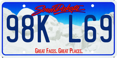 SD license plate 98KL69