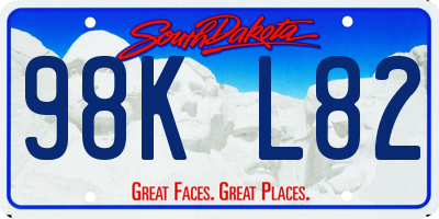 SD license plate 98KL82