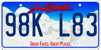 SD license plate 98KL83