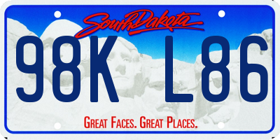 SD license plate 98KL86