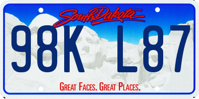 SD license plate 98KL87