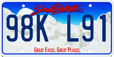 SD license plate 98KL91