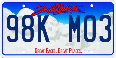 SD license plate 98KM03