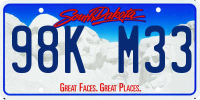 SD license plate 98KM33