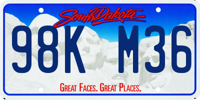 SD license plate 98KM36