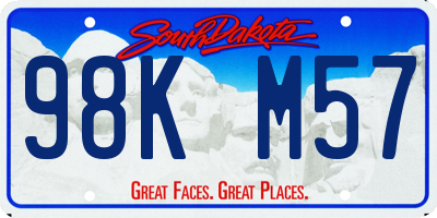 SD license plate 98KM57