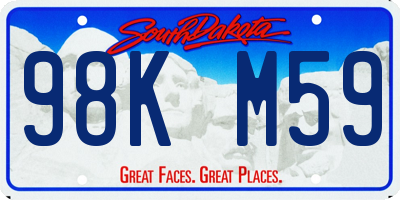 SD license plate 98KM59