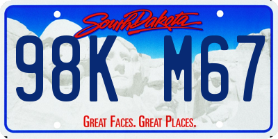 SD license plate 98KM67