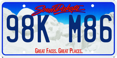 SD license plate 98KM86