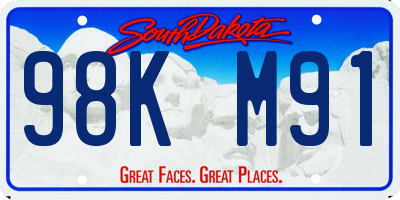 SD license plate 98KM91