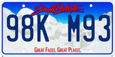 SD license plate 98KM93