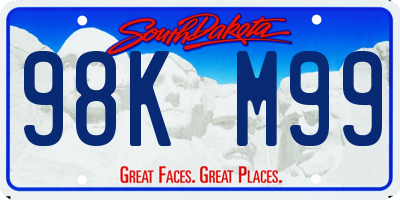 SD license plate 98KM99