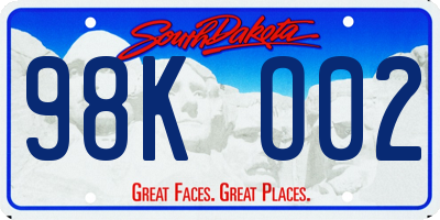 SD license plate 98KO02