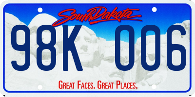 SD license plate 98KO06